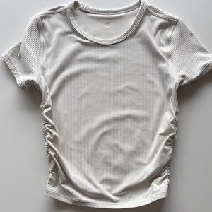 Lululemon athletica Nulu Ribbed Ruched Short Sleeve Tee